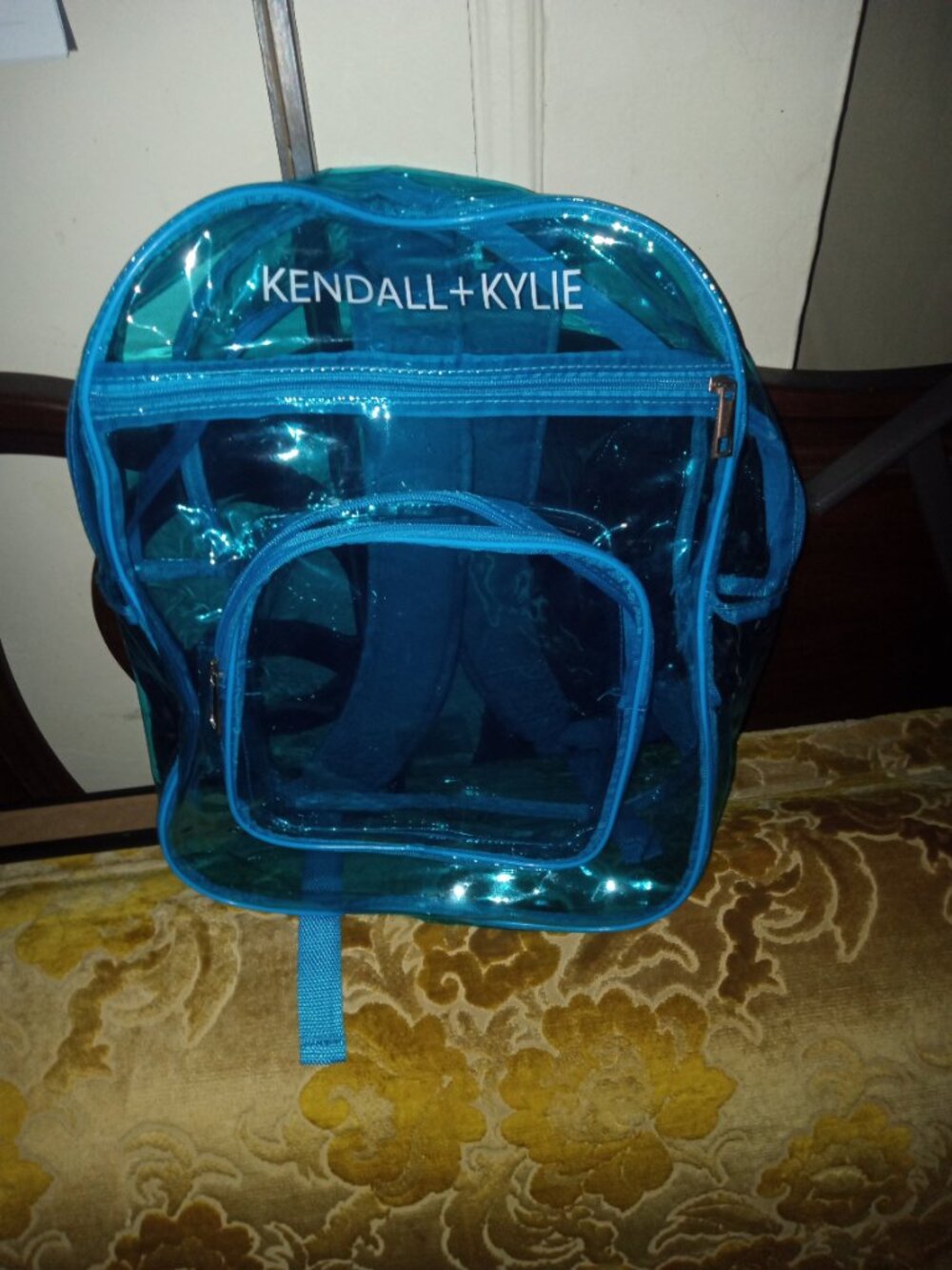 Kendall + Kylie Clear PVC Backpack blue